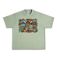 Oil Green western leopards and turquoise with cowhide background Urban Heavy Tee - Artiststas