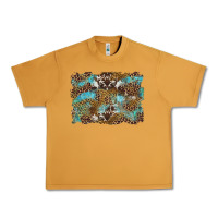 Peanut Butter western leopards and turquoise with cowhide background Urban Heavy Tee - Artiststas