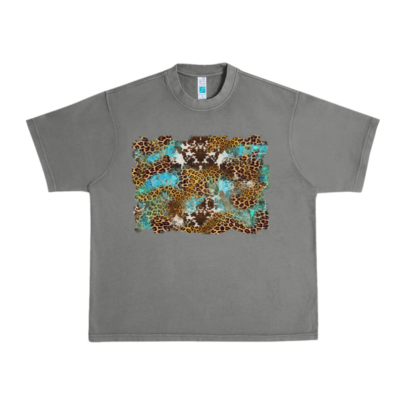 Western Leopards And Turquoise With Cowhide Background Urban Heavy Tee by Artiststas | Teevron