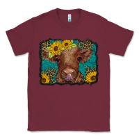 Burgundy western leopard buffalo plaid baby highland cow Classic Tee - BarkalooDesign