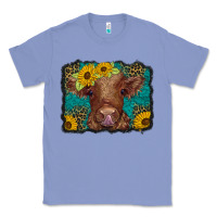 Colony Blue western leopard buffalo plaid baby highland cow Classic Tee - BarkalooDesign