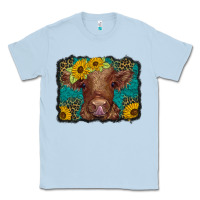 Dusty Blue western leopard buffalo plaid baby highland cow Classic Tee - BarkalooDesign