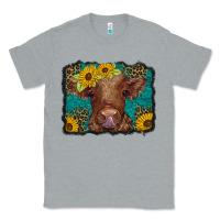 Heather Grey western leopard buffalo plaid baby highland cow Classic Tee - BarkalooDesign