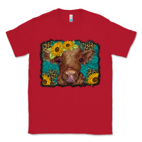 Red western leopard buffalo plaid baby highland cow Classic Tee - BarkalooDesign