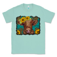 Seafoam western leopard buffalo plaid baby highland cow Classic Tee - BarkalooDesign