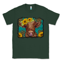 Sports Green western leopard buffalo plaid baby highland cow Classic Tee - BarkalooDesign