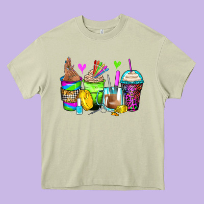 Nail Art Coffee Cups Heavy Core Tee Designed By Zillion Design Studio