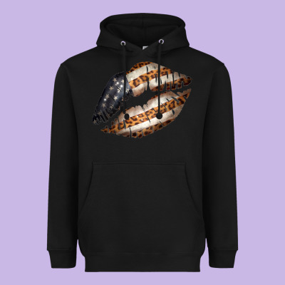 Vintage American Flag With Leopard Pattern Heavyweight Hoodie Designed By Bettercallsaul