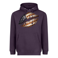 Plum Vintage American Flag With Leopard Pattern Heavyweight Hoodie - Bettercallsaul