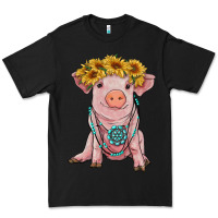 Black sunflower pig with gemstone Premium Tee - RanaPortraitStore