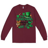 Burgundy the leprechauns made me do it Long Sleeve Tee - MaliasSmallBusiness