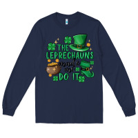 Navy the leprechauns made me do it Long Sleeve Tee - MaliasSmallBusiness