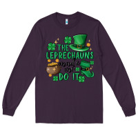 Plum the leprechauns made me do it Long Sleeve Tee - MaliasSmallBusiness