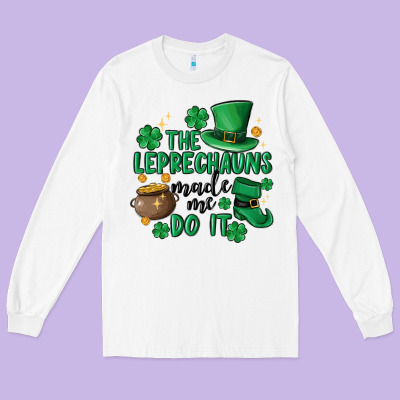 The Leprechauns Made Me Do It Long Sleeve Tee Designed By Maliassmallbusiness