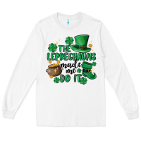 White the leprechauns made me do it Long Sleeve Tee - MaliasSmallBusiness