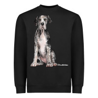Black Great Dane Dog Heavyweight Sweatshirt - LillyAllenDesigns