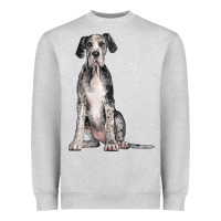 Heather Grey Great Dane Dog Heavyweight Sweatshirt - LillyAllenDesigns