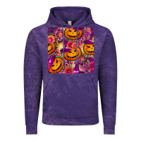 Cloud Purple halloween witchy pumpkin seamless pattern Vintage Hoodie - BundleAndBundleShop