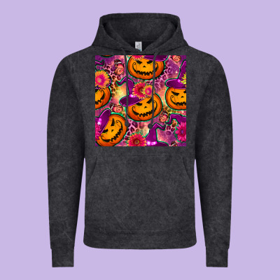 Halloween Witchy Pumpkin Seamless Pattern Vintage Hoodie Designed By Bundleandbundleshop