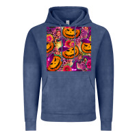 Vintage Denim halloween witchy pumpkin seamless pattern Vintage Hoodie - BundleAndBundleShop