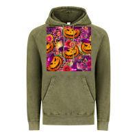 Vintage Olive halloween witchy pumpkin seamless pattern Vintage Hoodie - BundleAndBundleShop