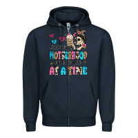 Navy surviving motherhood one coffee at a time Zipper Hoodie - MaliasSmallBusiness