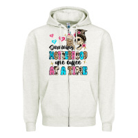 Oatmeal Heather surviving motherhood one coffee at a time Zipper Hoodie - MaliasSmallBusiness