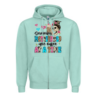 Seafoam surviving motherhood one coffee at a time Zipper Hoodie - MaliasSmallBusiness