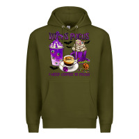 Army Green Hocus Pocus I Need Coffee to Focus Premium Hoodie - texasbilliewilder
