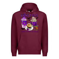 Burgundy Hocus Pocus I Need Coffee to Focus Premium Hoodie - texasbilliewilder