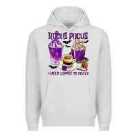 Dove Grey Hocus Pocus I Need Coffee to Focus Premium Hoodie - texasbilliewilder