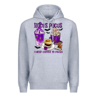 Heather Grey Hocus Pocus I Need Coffee to Focus Premium Hoodie - texasbilliewilder