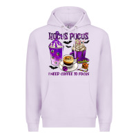 Lilac Hocus Pocus I Need Coffee to Focus Premium Hoodie - texasbilliewilder