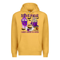 Mustard Hocus Pocus I Need Coffee to Focus Premium Hoodie - texasbilliewilder