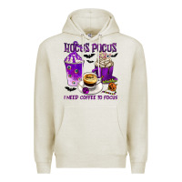 Oatmeal Heather Hocus Pocus I Need Coffee to Focus Premium Hoodie - texasbilliewilder