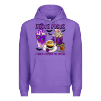 Purple Hocus Pocus I Need Coffee to Focus Premium Hoodie - texasbilliewilder