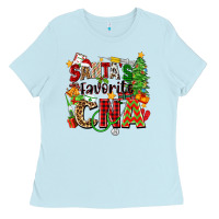 Baby Blue santa's favorite cna Ladies Tee - Zillion Design Studio