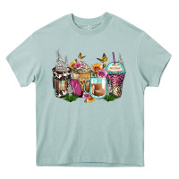 Arona floral coffee cups Heavy Core Tee - Zillion Design Studio