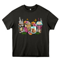 Asphalt floral coffee cups Heavy Core Tee - Zillion Design Studio