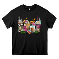 Floral Coffee Cups Heavy Core Tee | Teevron
