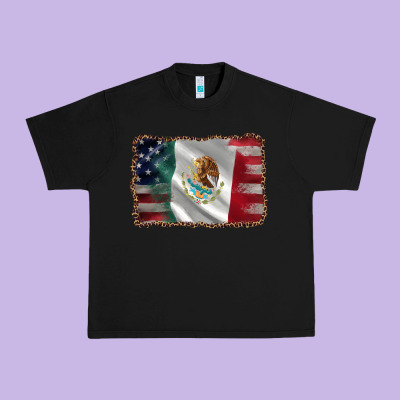 Mexico Flag And Usa Flag Urban Heavy Tee Designed By Adodesignshop