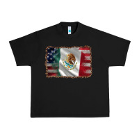 Black mexico flag and usa flag Urban Heavy Tee - AdoDesignShop