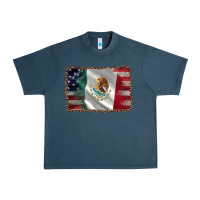 Midnight Navy mexico flag and usa flag Urban Heavy Tee - AdoDesignShop