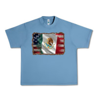 Pebble Blue mexico flag and usa flag Urban Heavy Tee - AdoDesignShop