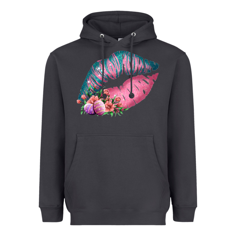 Eared Turquoise Pink Easter Lips Heavyweight Hoodie by Bettercallsaul | Teevron