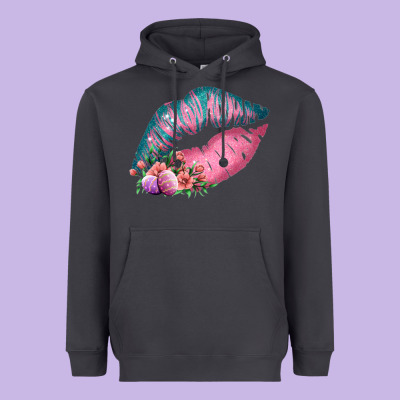 Eared Turquoise Pink Easter Lips Heavyweight Hoodie Designed By Bettercallsaul