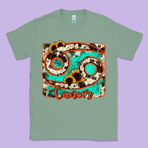 Cancer Turquoise Cowhide Classic Tee Designed By Ranaportraitstore