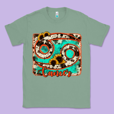Cancer Turquoise Cowhide Classic Tee Designed By Ranaportraitstore