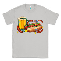 Moon Dust hot dog and beer with stars and usa flags Classic Tee - AdoDesignShop