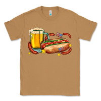 Toasted Coconut hot dog and beer with stars and usa flags Classic Tee - AdoDesignShop